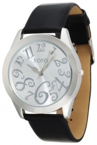 XOXO Women's XO3177 Silver Dial Black Patent Strap Watch