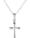 Sterling Silver Children's Polished Cross Pendant Necklace , 15