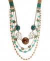 Lucky Brand Jewelry 'Into The Wild' Snake & Scarab Multi-Row Beaded Long Necklace EXQUISITE!!!