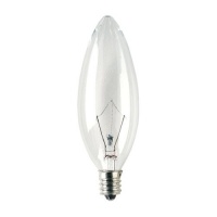 Bulbrite KR25CTC/32 25W Krystal Touch Torpedo Chandelier Bulb (B10), Candelabra Base, 10 Pack