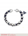 GUESS Women's Glass Pearl Bracelet, SILVER