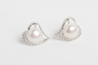 mmpearl(Michael Mikado) 10-11mm White Pearl Gold-Plated Silver Earrings