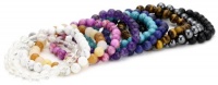 Genuine Gemstone 8mm Beaded Bracelets, Set of 10