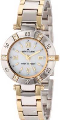 Anne Klein Women's 109467MPTT Swarovski Crystal Mother-of-Pearl Dial and Two-tone Bracelet Watch