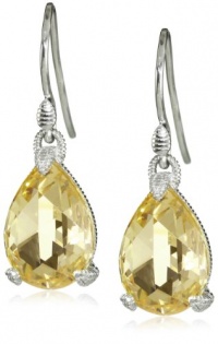 Judith Ripka La Petite Yellow Pear Stone on Wire Earrings