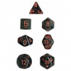 Polyhedral 7-Die Translucent Dice Set - Smoke with Red