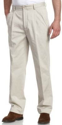 Nautica Men's True Khaki Pleated Front No Cuff Pant