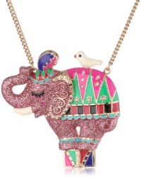 Betsey Johnson A Day at the Zoo Elephant Long Pendant Necklace, 35