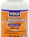 NOW Foods L-Arginine 500mg, 100 Capsules