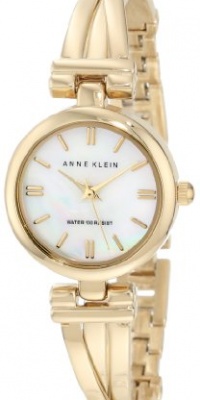 Anne Klein Women's AK/1170MPGB Gold-Tone Criss Cross Bangle Watch