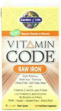 Garden of Life Vitamin Code, Raw Iron, 30 Capsules