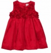 Carter's Satin Dress w/ Rosettes - Red-NB