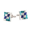 Hallucination Blue & Silver Cufflinks by Cuff-Daddy