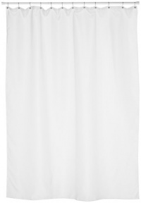 Carnation Home Fashions Fabric Extra Long Shower Curtain Liner, White