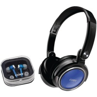 Coby  CV215BLU Deep Bass Stereo Headphones and Earphones (Blue)