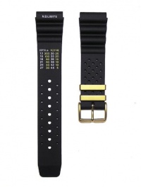 22mm Black Italian Rubber Watch Band Fits Aqaland Promaster Diver Watch