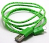 Green 3ft 8 pin to USB Braided High Quality Durable Charging / Data Sync Cable fits iPhone 5