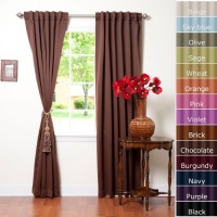 Solid Thermal Insulated Blackout Curtain 95L- 1 Set-CHOCOLATE