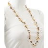 Chuvora Genuine Multi-Colored Fresh Water Cultured Pearl Gold Silk Thread Long Necklace 36''