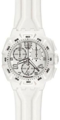 swatch Men's SUIW402 Quartz White Dial Chronograph Plastic Watch