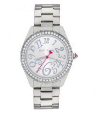 Betsey Johnson Silver Bling Bling Time Boyfriend Watch