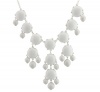 Silver Tone Chain New Color Bubble BIB Statement Fashion Necklace - Soild White