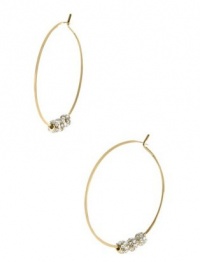 Michael Kors Gold Pave Ball Hoop Earring MKJ2080