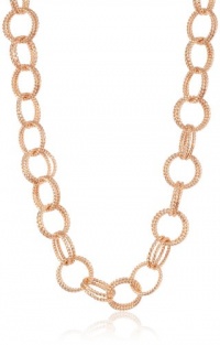 Betsey Johnson Classic Boost Rose Gold Circle Link Long Necklace, 36