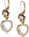 Betsey Johnson Iconic Summer Metallics Heart Drop Earrings