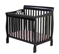 Dream On Me 3 in 1 Aden Convertible Mini Crib, Black