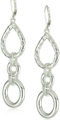 T Tahari Silver Link Drop Earrings