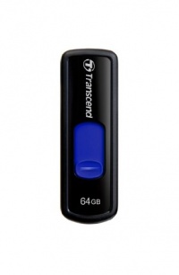 Transcend 64 GB JetFlash 500 Retractable USB Flash Drive - TS64GJF500E (Black)