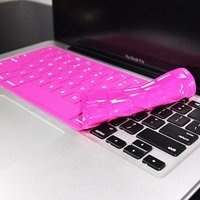 TopCase® Solid HOT PINK Keyboard Silicone Cover Skin for Macbook 13 Unibody / Macbook Pro 13 15 17 with or without Retina Display + TOPCASE® Logo Mouse Pad