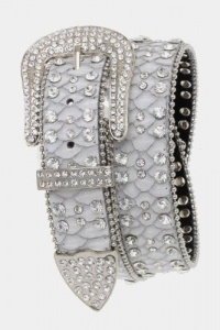 Trendy Fashion Jewelry - Patterned Crystal Belt - By Fashion Destination (Grey) | Free Shipping