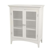 Elegant Home Fashions Madison Avenue Collection Shelved Double-Door Floor Cabinet, White