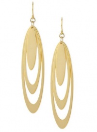 Robert Lee Morris Earrings, Gold-Tone Triple-Layered Oval Drop Earrings