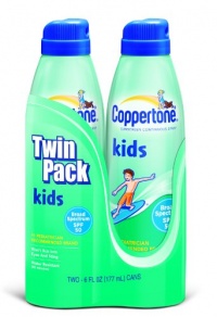 Coppertone Kids Continuous Spray, SPF 50, Twinpack, 6-Ounce Bottles