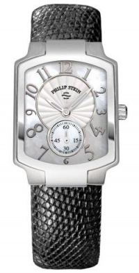 Philip Stein Women's 21-FMOP-ZB Classic Black Lizard Leather Strap Watch