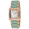 Kenneth Jay Lane Women's KJLANE-1614  Mother-Of-Pearl Dial Rose Gold Ion-Plated Stainless Steel and Turquoise Resin Watch