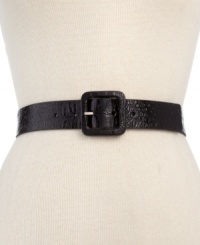 Rock an exotic look with this reversible faux croc-embossed leather belt from Style&co. that offers versatility and elegant style to any outfit.