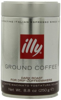 illy Caffe Scuro Drip Grind (Dark Roast, Brown Band), 8.8-Ounce Tins (Pack of 2)