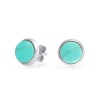 Bling Jewelry Bezel Set Round Turquoise Stud Sterling Silver Earrings 8mm