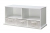 Badger Basket Shelf Storage Cubby with Three Baskets, White