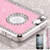 Pandamimi - Deluxe Baby Pink Diamond Rhinestone Glitter Bling Chrome Hard Case Cover for Apple iPhone 5 5G ,Screen Protector and Stylus