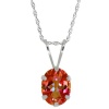 2.30 Ct Oval 9X7mm Azotic Ecstasy Topaz Sterling Silver Pendant With 18 Chain