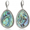 Judith Jack Clouds Sterling Silver Marcasite Abalone Large Organic Shape Drop Earrings