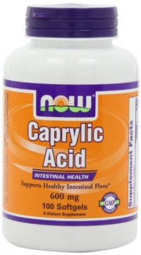 NOW Foods Caprylic Acid 600mg, 100 Softgels