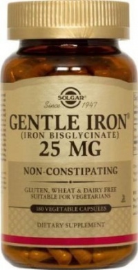 Solgar Gentle Iron 25 MG (IRON BISGLYCINATE) 180 Vegetable Capsules