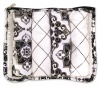 Trend Lab Burps in Clear Zip Pouch, Black/White Versailles Print, Set of 4