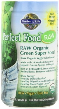 Garden of Life Perfect Food Raw Organic Powder Nutritional Supplement, 240 Grams